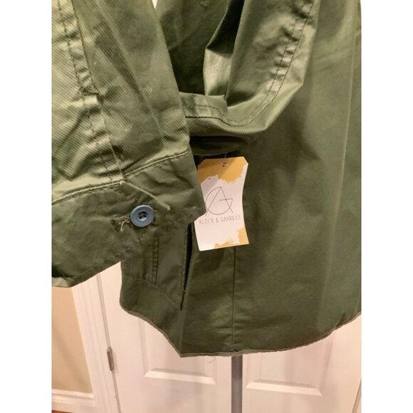 Hei Hei Anthropologie Green Coated Button-Up Lightweigt Utility Jacket, Size S - Picture 5 of 8